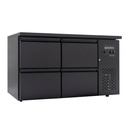 Barkühltisch schwarz / 4 Schubladen - 280 l, 1465 x 520 mm