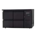 Barkühltisch schwarz / 4 Schubladen - 280 l, 1465 x 520 mm