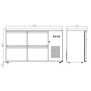 Barkühltisch schwarz / 4 Schubladen - 280 l, 1465 x 520 mm