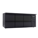 Barkühltisch schwarz / 6 Schubladen - 425 l, 2005 x 520 mm
