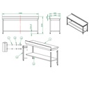 Arbeitstisch / mit Grundboden & Aufkantung, 2000 x 600 mm