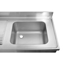 Spültisch / 1 Becken links und Abtropffläche, 1000 x 700 mm