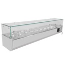 Kühlaufsatz mit Glasabdeckung 9xGN1/4, 1800 x 335 mm