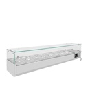 Kühlaufsatz mit Glasabdeckung 8xGN1/3, 1800 x 395 mm
