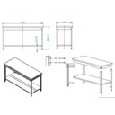 Arbeitstisch / mit Grundboden, 1500 x 600 mm