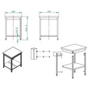 Arbeitstisch / mit Grundboden, 600 x 700 mm