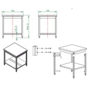 Arbeitstisch / mit Grundboden, 700 x 700 mm