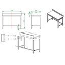 Arbeitstisch / unterfahrbar mit Aufkantung, 1200 x 600 mm