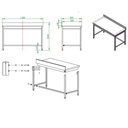 Arbeitstisch / unterfahrbar mit Aufkantung, 1400 x 600 mm