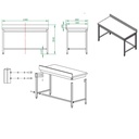 Arbeitstisch / unterfahrbar mit Aufkantung, 1500 x 600 mm