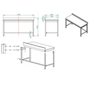 Arbeitstisch / unterfahrbar mit Aufkantung, 1600 x 600 mm