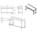 Arbeitstisch / unterfahrbar mit Aufkantung, 1800 x 600 mm