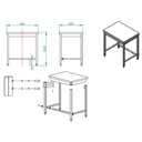 Arbeitstisch / unterfahrbar, 800 x 600 mm