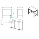 Arbeitstisch / unterfahrbar, 1000 x 600 mm