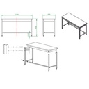 Arbeitstisch / unterfahrbar, 1500 x 600 mm