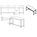Arbeitstisch / unterfahrbar, 1800 x 600 mm