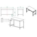 Arbeitstisch / unterfahrbar, 1500 x 700 mm