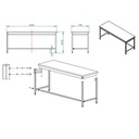 Arbeitstisch / unterfahrbar, 2000 x 700 mm