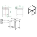 Arbeitstisch / unterfahrbar mit Aufkantung, 700 x 700 mm