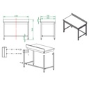 Arbeitstisch / unterfahrbar mit Aufkantung, 1200 x 700 mm