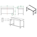 Arbeitstisch / unterfahrbar mit Aufkantung, 1600 x 700 mm