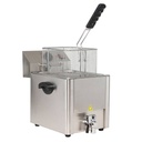 Elektro Fritteuse 1 Becken mit Ablasshahn 8 Liter, 310 x 570 mm