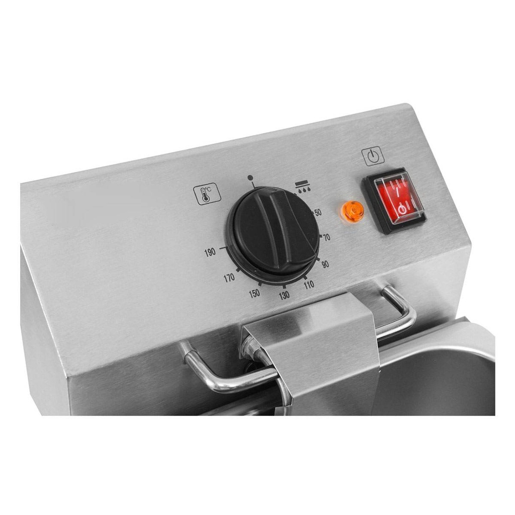 Elektro Fritteuse 2 Becken mit Ablasshahn 8 + 8 Liter, 600 x 570 mm