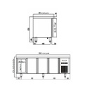 TOPLINE Kühltisch / 4-fach GN1/1 mit 4 Schubladen / 2 Türen, 2245 x 700 mm