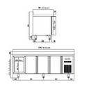 TOPLINE Kühltisch / 4-fach GN1/1 mit 8 Schubladen & Aufkantung, 2245 x 700 mm
