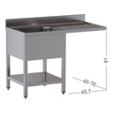 TOPLINE Spülcenter / 1 Becken links, 1200 x 700 mm