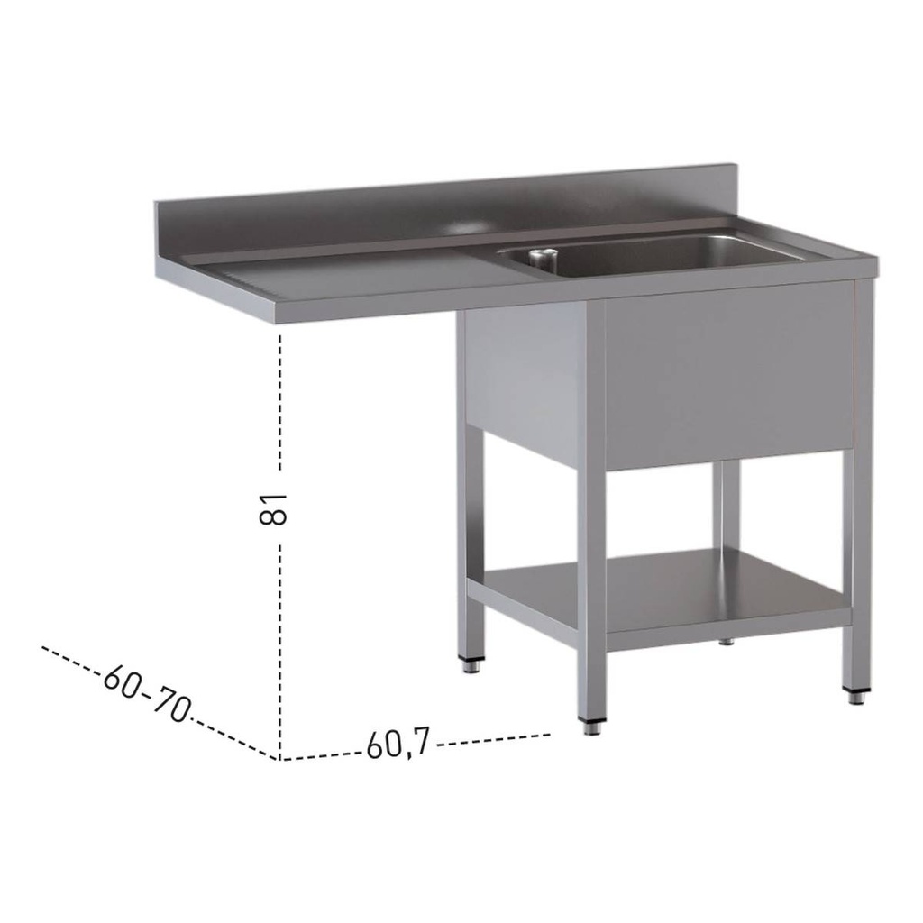 TOPLINE Spülcenter / 1 Becken rechts, 1400 x 700 mm