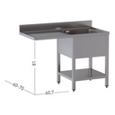 TOPLINE Spülcenter / 1 Becken rechts, 1400 x 700 mm