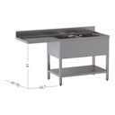 TOPLINE Spülcenter / 2 Becken rechts, 1800 x 700 mm