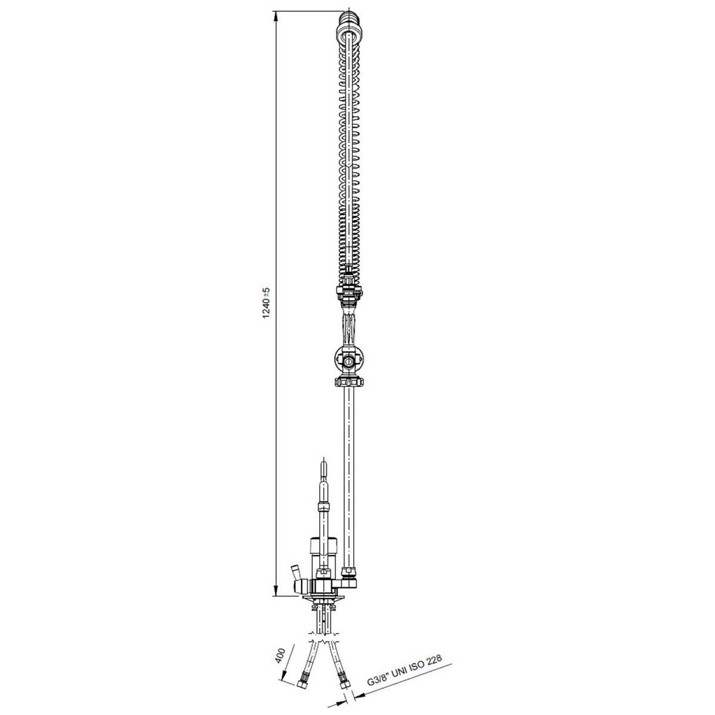 TOPLINE Geschirrwaschbrause mit Einhebelmischer - Einloch, 55 x 350 mm