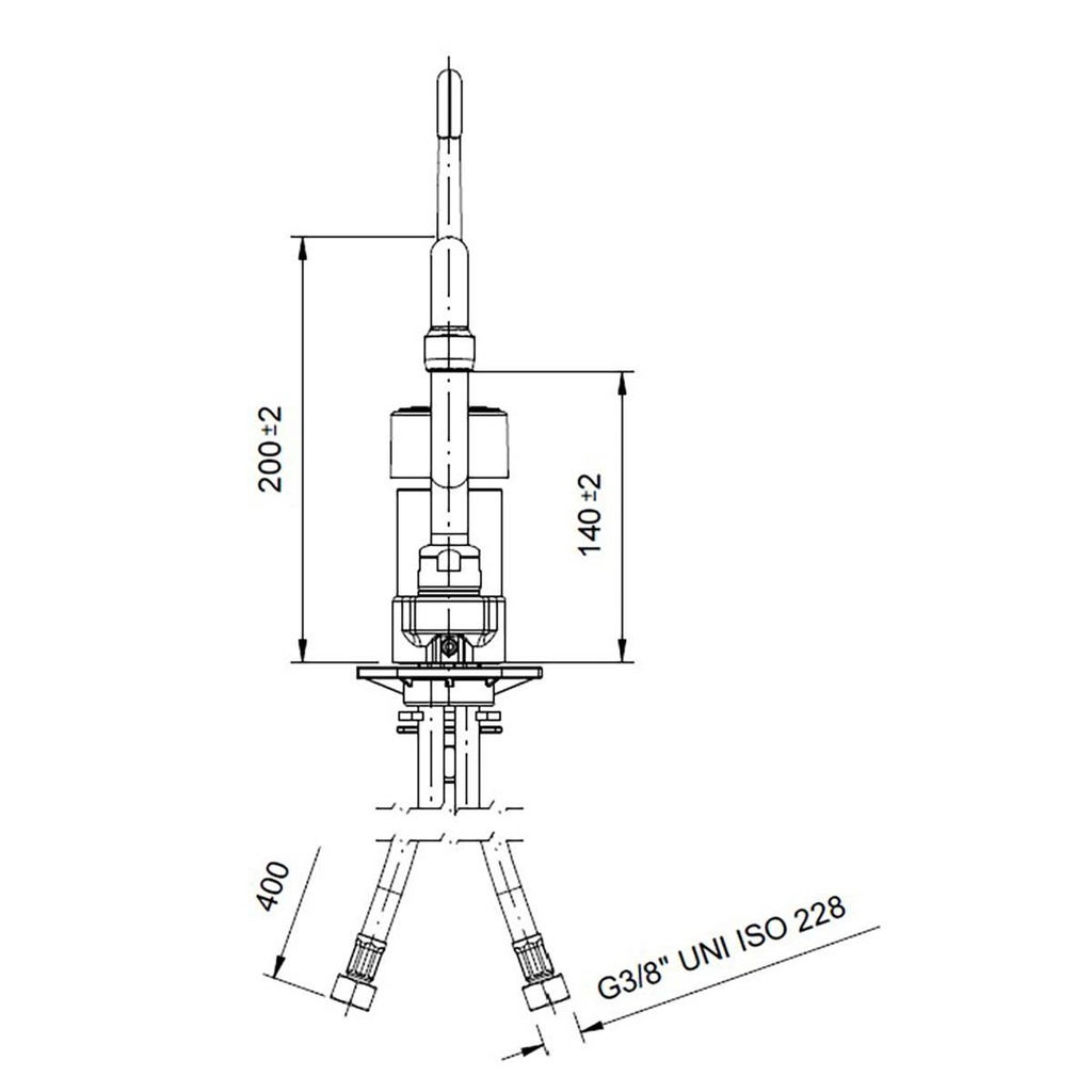 TOPLINE Mischbatterie mit Schwenkhahn & Einhebelmischer - Einloch, 55 x 245 mm