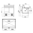 Zubereitungstisch Mini / 2-fach für 5x GN 1/6, 900 x 700 mm