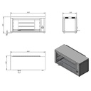 Salamander mit 4 Einschubhöhen, 2 kW, 610 x 340 mm