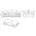 Elektro Crêpes Gerät 2 Platten, 850 x 500 mm