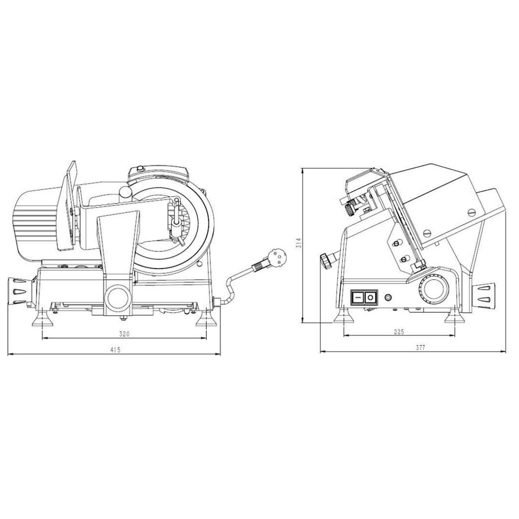 Aufschnittmaschine 195, 415 x 377 mm
