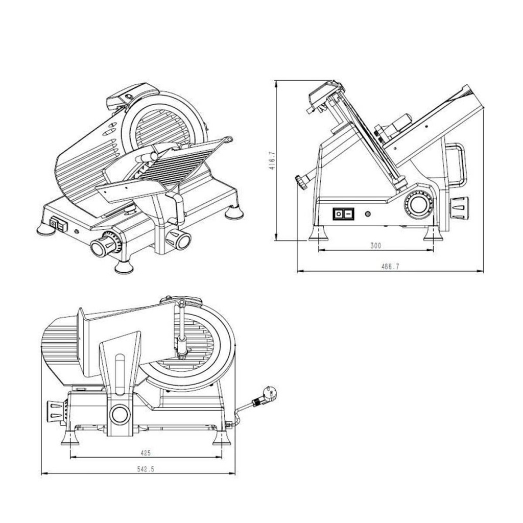 Aufschnittmaschine 250, 543 x 487 mm