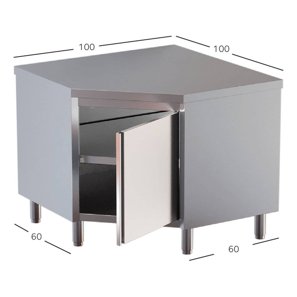 TOPLINE Eckarbeitsschrank / Flügeltür, 900 x 900 mm