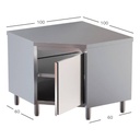 TOPLINE Eckarbeitsschrank / Flügeltür, 900 x 900 mm