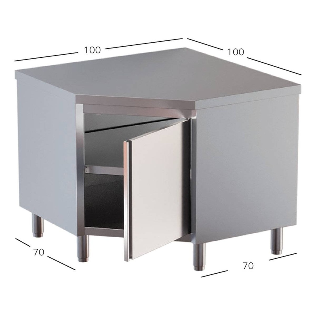 TOPLINE Eckarbeitsschrank / Flügeltür, 1000 x 1000 mm