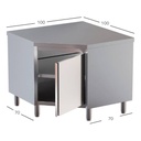 TOPLINE Eckarbeitsschrank / Flügeltür, 1000 x 1000 mm