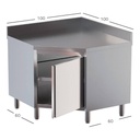 TOPLINE Eckarbeitsschrank / Flügeltür und Aufkantung, 900 x 900 mm