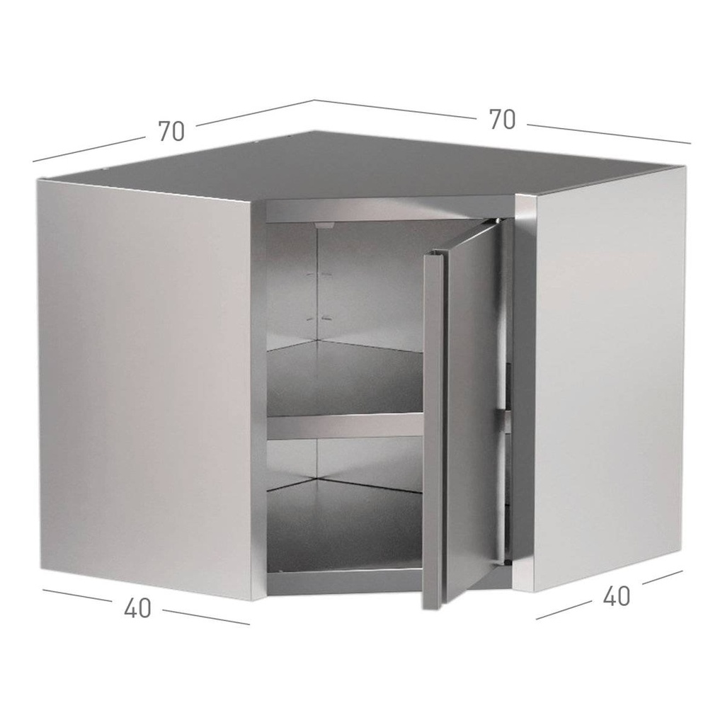 TOPLINE Eckwandhängeschrank / Flügeltür, 700 x 700 mm