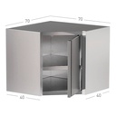TOPLINE Eckwandhängeschrank / Flügeltür, 700 x 700 mm