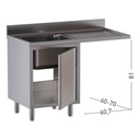TOPLINE Spülcenter / 1 Becken links mit Flügeltür, 1200 x 700 mm