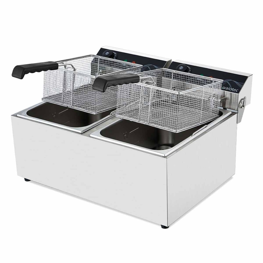 Elektro Fritteuse 2 Becken 17+17 Liter, 600 x 500 mm