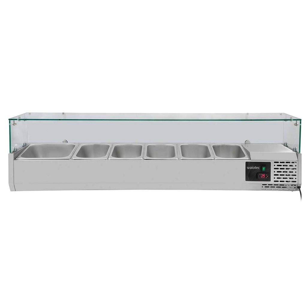 Pizzakühltisch / 2-türig "grau" inkl. Kühlaufsatz GN1/3, 1510 x 800 mm